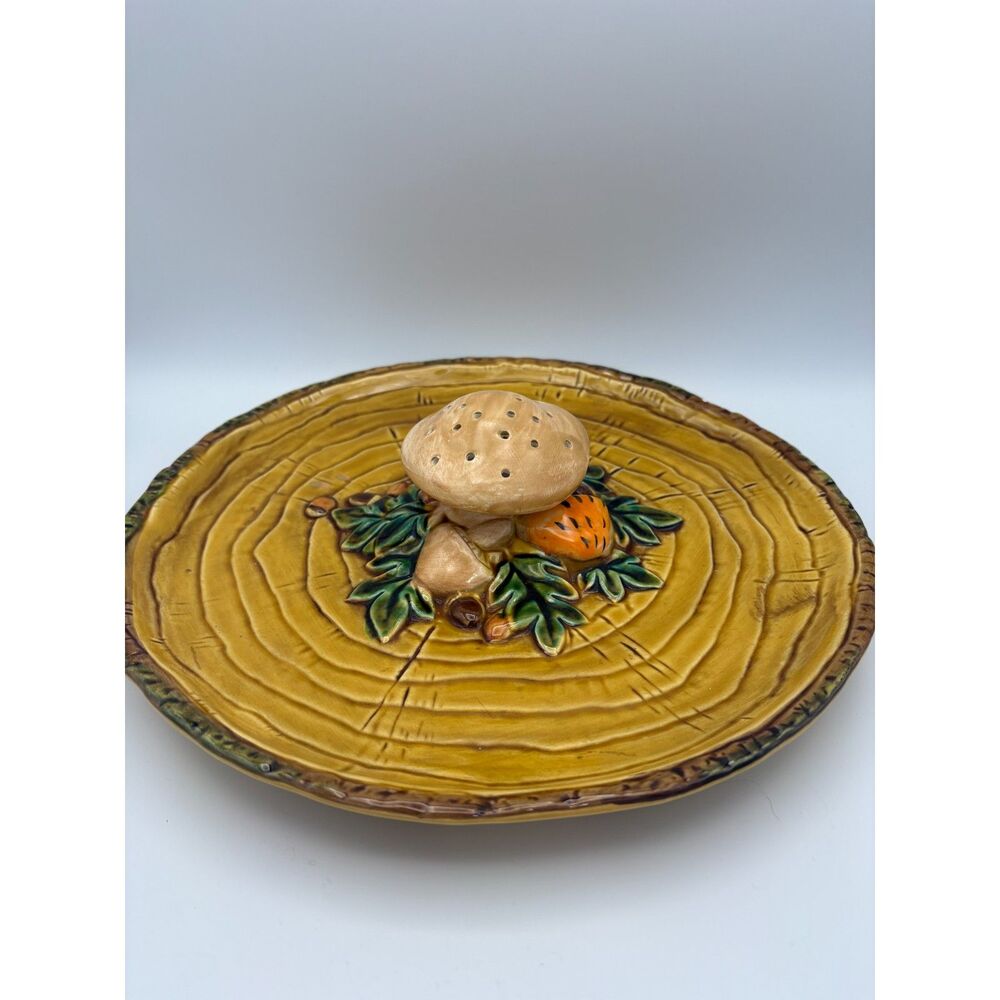 Vintage Lefton 1970 Woodland #6474 Appetizer Tray 12" Round - Japan